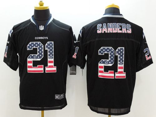 Nike Cowboys #21 Deion Sanders Black Men's Stitched NFL Elite USA Flag Fashion Jersey Nike Cowboys #21 Deion Sanders Black Men's Stitched NFL Elite USA Flag Fashion Jersey