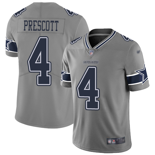 Nike Cowboys #4 Dak Prescott Gray Men's Stitched NFL Limited Inverted Legend Jersey Nike Cowboys #4 Dak Prescott Gray Men's Stitched NFL Limited Inverted Legend Jersey
