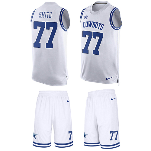 Nike Cowboys #77 Tyron Smith White Men's Stitched NFL Limited Tank Top Suit Jersey Nike Cowboys #77 Tyron Smith White Men's Stitched NFL Limited Tank Top Suit Jersey