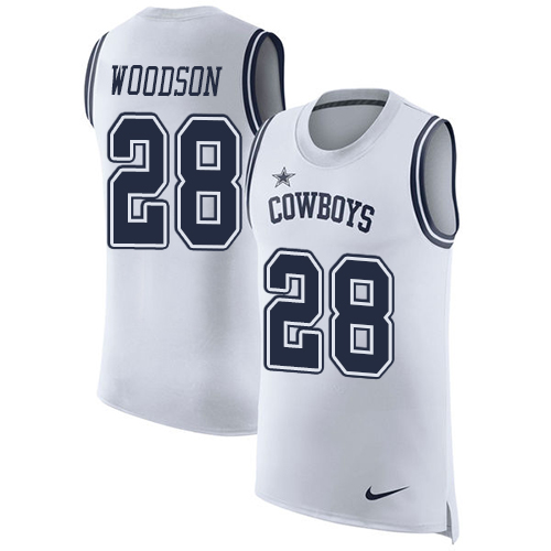 Nike Cowboys #28 Darren Woodson White Men's Stitched NFL Limited Rush Tank Top Jersey Nike Cowboys #28 Darren Woodson White Men's Stitched NFL Limited Rush Tank Top Jersey