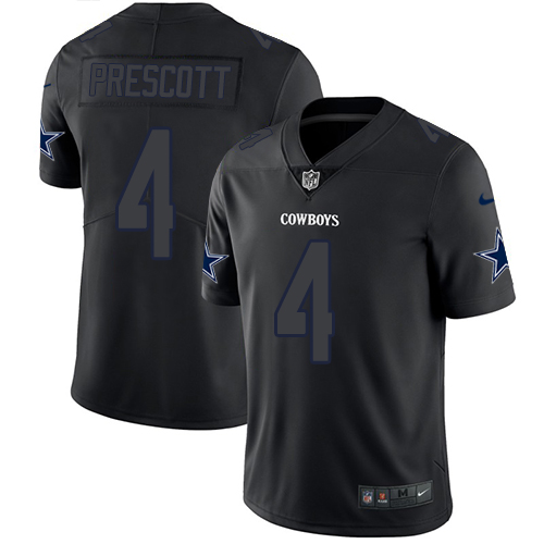 Nike Cowboys #4 Dak Prescott Black Men's Stitched NFL Limited Rush Impact Jersey Nike Cowboys #4 Dak Prescott Black Men's Stitched NFL Limited Rush Impact Jersey
