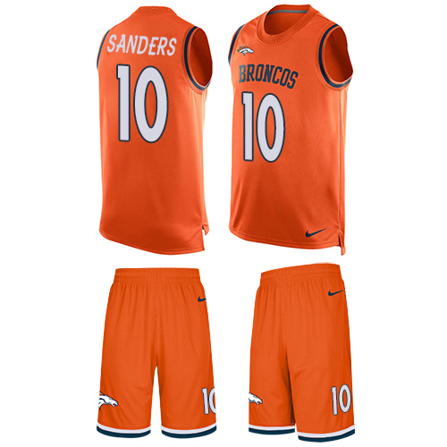 Nike Broncos #10 Emmanuel Sanders Orange Team Color Men's Stitched NFL Limited Tank Top Suit Jersey Nike Broncos #10 Emmanuel Sanders Orange Team Color Men's Stitched NFL Limited Tank Top Suit Jersey