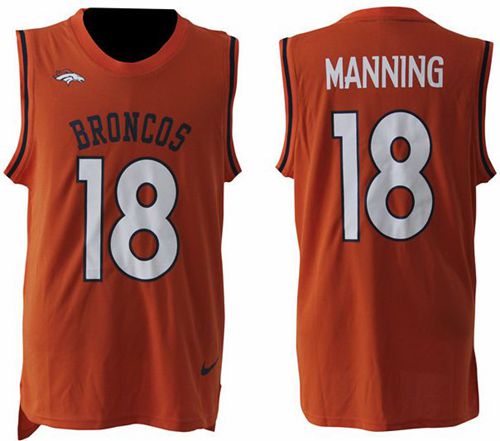 Nike Broncos #18 Peyton Manning Orange Team Color Men's Stitched NFL Limited Tank Top Jersey Nike Broncos #18 Peyton Manning Orange Team Color Men's Stitched NFL Limited Tank Top Jersey