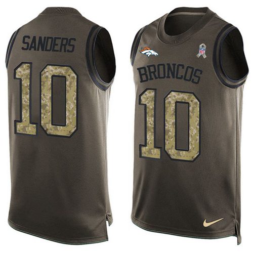 Nike Broncos #10 Emmanuel Sanders Green Men's Stitched NFL Limited Salute To Service Tank Top Jersey Nike Broncos #10 Emmanuel Sanders Green Men's Stitched NFL Limited Salute To Service Tank Top Jersey