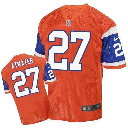 Nike Broncos #27 Steve Atwater Orange Throwback Men's Stitched NFL Elite Jersey Nike Broncos #27 Steve Atwater Orange Throwback Men's Stitched NFL Elite Jersey