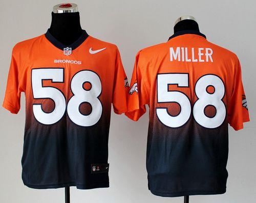Nike Broncos #58 Von Miller Orange/Navy Blue Men's Stitched NFL Elite Fadeaway Fashion Jersey Nike Broncos #58 Von Miller Orange/Navy Blue Men's Stitched NFL Elite Fadeaway Fashion Jersey