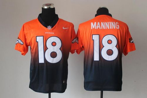Nike Broncos #18 Peyton Manning Orange/Navy Blue Men's Stitched NFL Elite Fadeaway Fashion Jersey Nike Broncos #18 Peyton Manning Orange/Navy Blue Men's Stitched NFL Elite Fadeaway Fashion Jersey