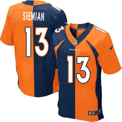 Nike Broncos #13 Trevor Siemian Orange/Navy Blue Men's Stitched NFL Elite Split Jersey Nike Broncos #13 Trevor Siemian Orange/Navy Blue Men's Stitched NFL Elite Split Jersey