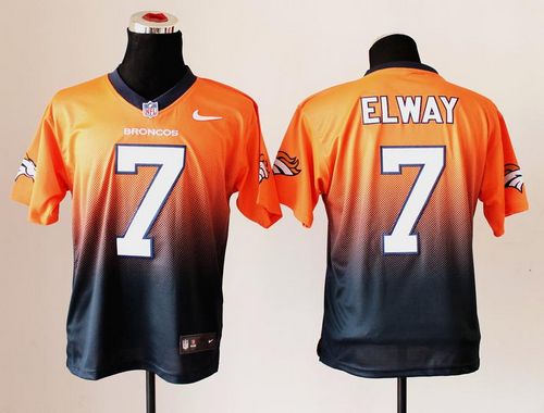 Nike Broncos #7 John Elway Orange/Navy Blue Men's Stitched NFL Elite Fadeaway Fashion Jersey Nike Broncos #7 John Elway Orange/Navy Blue Men's Stitched NFL Elite Fadeaway Fashion Jersey