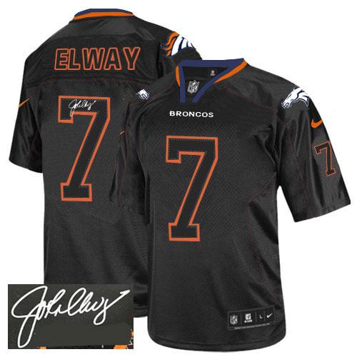 Nike Broncos #7 John Elway Lights Out Black Men's Stitched NFL Elite Autographed Jersey Nike Broncos #7 John Elway Lights Out Black Men's Stitched NFL Elite Autographed Jersey