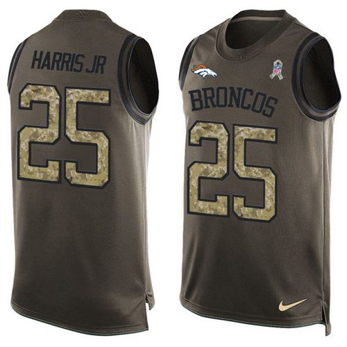 Nike Broncos #25 Chris Harris Jr Green Men's Stitched NFL Limited Salute To Service Tank Top Jersey Nike Broncos #25 Chris Harris Jr Green Men's Stitched NFL Limited Salute To Service Tank Top Jersey