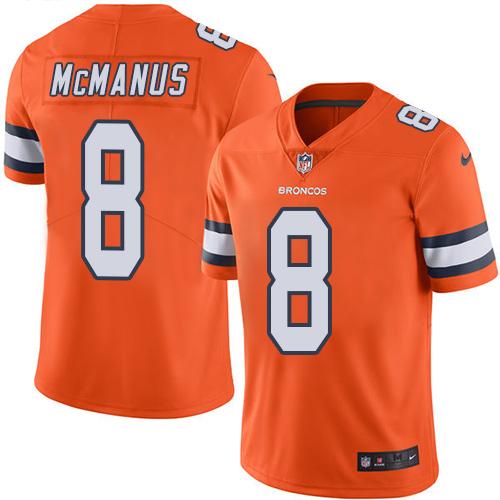 Nike Broncos #8 Brandon McManus Orange Men's Stitched NFL Limited Rush Jersey Nike Broncos #8 Brandon McManus Orange Men's Stitched NFL Limited Rush Jersey