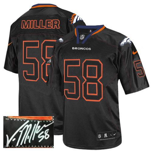 Nike Broncos #58 Von Miller Lights Out Black Men's Stitched NFL Elite Autographed Jersey Nike Broncos #58 Von Miller Lights Out Black Men's Stitched NFL Elite Autographed Jersey