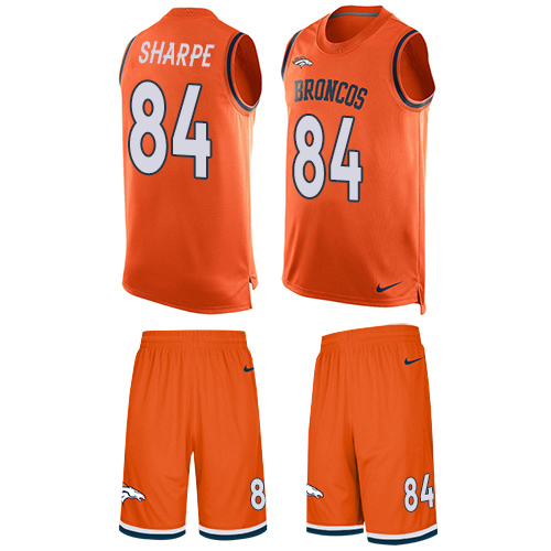 Nike Broncos #84 Shannon Sharpe Orange Team Color Men's Stitched NFL Limited Tank Top Suit Jersey Nike Broncos #84 Shannon Sharpe Orange Team Color Men's Stitched NFL Limited Tank Top Suit Jersey