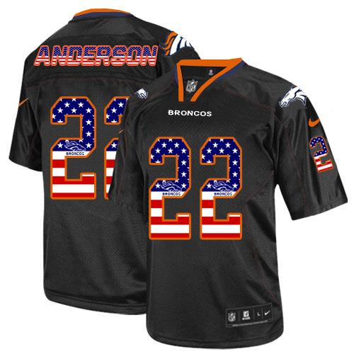 Nike Broncos #22 C.J. Anderson Black Men's Stitched NFL Elite USA Flag Fashion Jersey Nike Broncos #22 C.J. Anderson Black Men's Stitched NFL Elite USA Flag Fashion Jersey