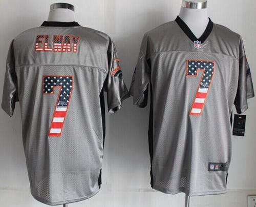 Nike Broncos #7 John Elway Grey Men's Stitched NFL Elite USA Flag Fashion Jersey Nike Broncos #7 John Elway Grey Men's Stitched NFL Elite USA Flag Fashion Jersey