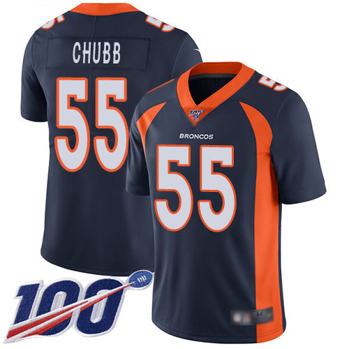Nike Broncos #55 Bradley Chubb Navy Blue Alternate Men's Stitched NFL 100th Season Vapor Limited Jersey Nike Broncos #55 Bradley Chubb Navy Blue Alternate Men's Stitched NFL 100th Season Vapor Limited Jersey