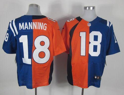 Nike Broncos #18 Peyton Manning Orange/Royal Blue Men's Stitched NFL Elite Split Colts Jersey Nike Broncos #18 Peyton Manning Orange/Royal Blue Men's Stitched NFL Elite Split Colts Jersey