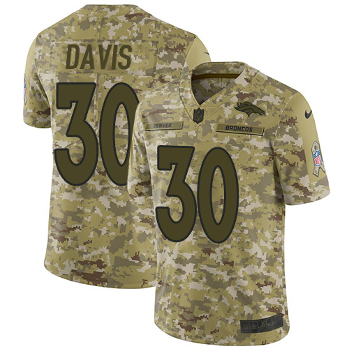 Nike Broncos #30 Terrell Davis Camo Men's Stitched NFL Limited 2018 Salute To Service Jersey Nike Broncos #30 Terrell Davis Camo Men's Stitched NFL Limited 2018 Salute To Service Jersey
