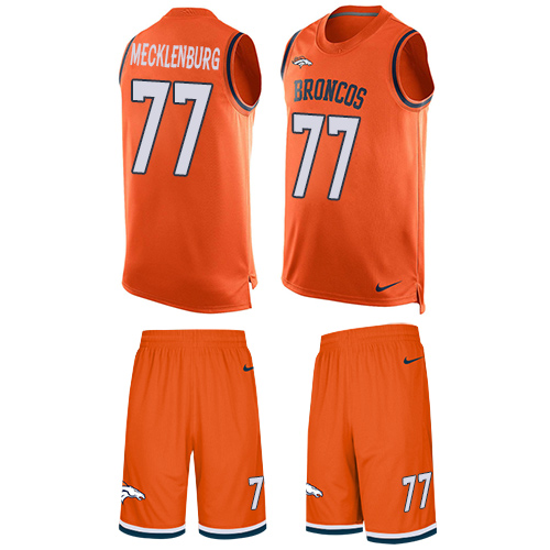 Nike Broncos #77 Karl Mecklenburg Orange Team Color Men's Stitched NFL Limited Tank Top Suit Jersey Nike Broncos #77 Karl Mecklenburg Orange Team Color Men's Stitched NFL Limited Tank Top Suit Jersey