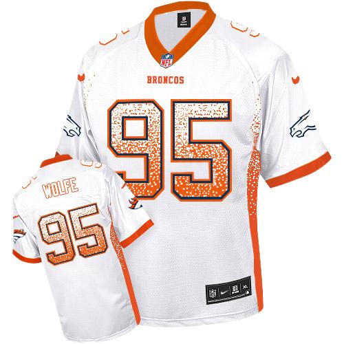 Nike Broncos #95 Derek Wolfe White Men's Stitched NFL Elite Drift Fashion Jersey Nike Broncos #95 Derek Wolfe White Men's Stitched NFL Elite Drift Fashion Jersey