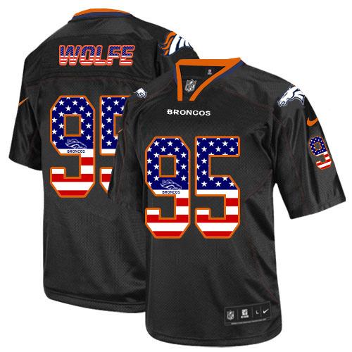 Nike Broncos #95 Derek Wolfe Black Men's Stitched NFL Elite USA Flag Fashion Jersey Nike Broncos #95 Derek Wolfe Black Men's Stitched NFL Elite USA Flag Fashion Jersey