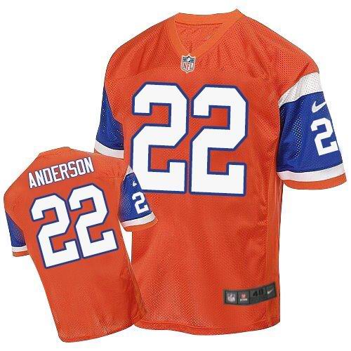 Nike Broncos #22 C.J. Anderson Orange Throwback Men's Stitched NFL Elite Jersey Nike Broncos #22 C.J. Anderson Orange Throwback Men's Stitched NFL Elite Jersey