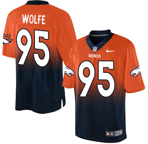 Nike Broncos #95 Derek Wolfe Orange/Navy Blue Men's Stitched NFL Elite Fadeaway Fashion Jersey Nike Broncos #95 Derek Wolfe Orange/Navy Blue Men's Stitched NFL Elite Fadeaway Fashion Jersey