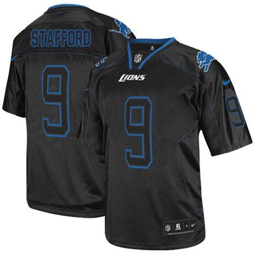 Nike Lions #9 Matthew Stafford Lights Out Black Men's Stitched NFL Elite Jersey Nike Lions #9 Matthew Stafford Lights Out Black Men's Stitched NFL Elite Jersey
