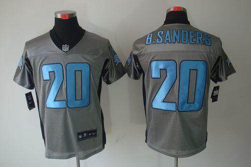 Nike Lions #20 Barry Sanders Grey Shadow Men's Stitched NFL Elite Jersey Nike Lions #20 Barry Sanders Grey Shadow Men's Stitched NFL Elite Jersey