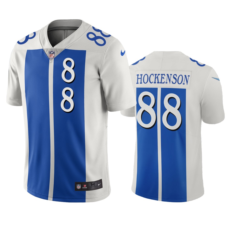 Detroit Lions #88 T.J. Hockenson White Blue Vapor Limited City Edition NFL Jersey Detroit Lions #88 T.J. Hockenson White Blue Vapor Limited City Edition NFL Jersey