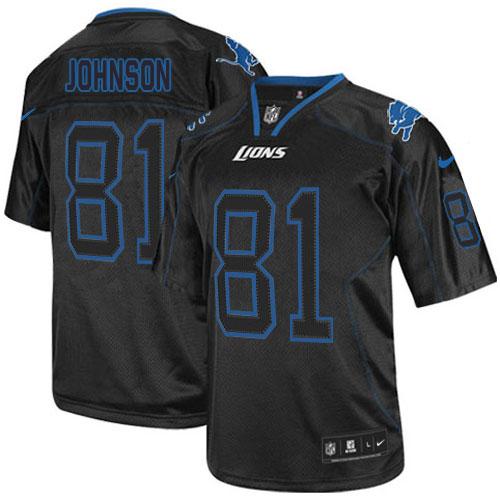 Nike Lions #81 Calvin Johnson Lights Out Black Men's Stitched NFL Elite Jersey Nike Lions #81 Calvin Johnson Lights Out Black Men's Stitched NFL Elite Jersey