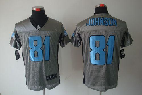 Nike Lions #81 Calvin Johnson Grey Shadow Men's Stitched NFL Elite Jersey Nike Lions #81 Calvin Johnson Grey Shadow Men's Stitched NFL Elite Jersey