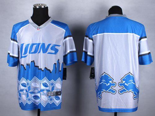 Nike Lions Blank Blue Men's Stitched NFL Elite Noble Fashion Jersey Nike Lions Blank Blue Men's Stitched NFL Elite Noble Fashion Jersey