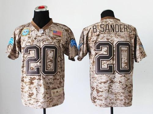 Nike Lions #20 Barry Sanders Camo Men's Stitched NFL New Elite USMC Jersey Nike Lions #20 Barry Sanders Camo Men's Stitched NFL New Elite USMC Jersey