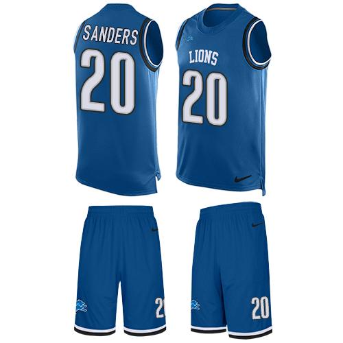 Nike Lions #20 Barry Sanders Blue Team Color Men's Stitched NFL Limited Tank Top Suit Jersey Nike Lions #20 Barry Sanders Blue Team Color Men's Stitched NFL Limited Tank Top Suit Jersey