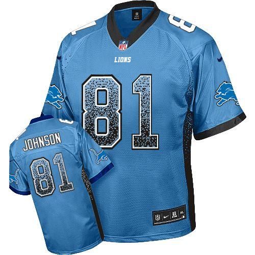 Nike Lions #81 Calvin Johnson Blue Team Color Men's Stitched NFL Elite Drift Fashion Jersey Nike Lions #81 Calvin Johnson Blue Team Color Men's Stitched NFL Elite Drift Fashion Jersey