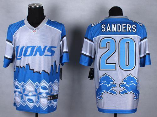Nike Lions #20 Barry Sanders Blue Men's Stitched NFL Elite Noble Fashion Jersey Nike Lions #20 Barry Sanders Blue Men's Stitched NFL Elite Noble Fashion Jersey