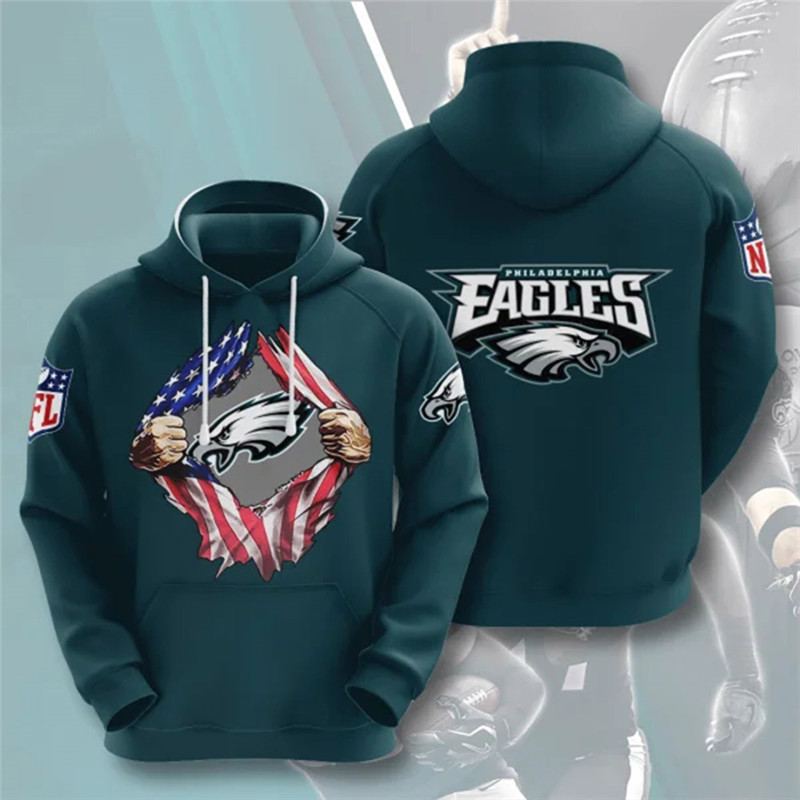 Men's Philadelphia Eagles Green NFL 3D Trending T-Shirt Hoodie Men's Philadelphia Eagles Green NFL 3D Trending T-Shirt Hoodie