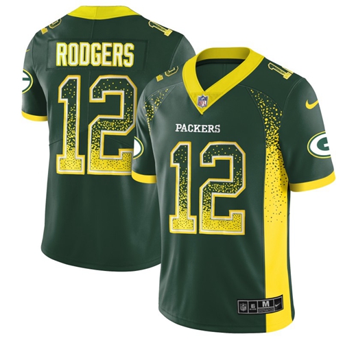 Nike Packers #12 Aaron Rodgers Green Team Color Men's Stitched NFL Limited Rush Drift Fashion Jersey Nike Packers #12 Aaron Rodgers Green Team Color Men's Stitched NFL Limited Rush Drift Fashion Jersey