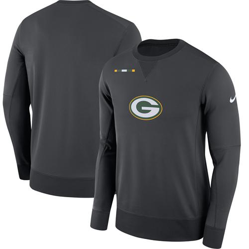 Men's Green Bay Packers Nike Charcoal Sideline Team Logo Performance Sweatshirt Men's Green Bay Packers Nike Charcoal Sideline Team Logo Performance Sweatshirt