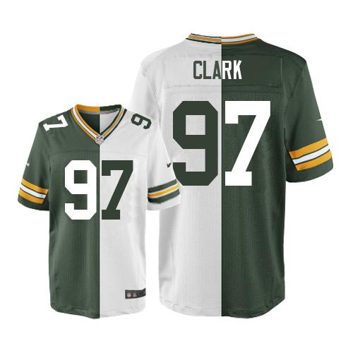 Nike Packers #97 Kenny Clark Green/White Men's Stitched NFL Elite Split Jersey Nike Packers #97 Kenny Clark Green/White Men's Stitched NFL Elite Split Jersey