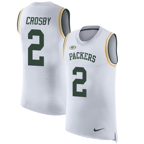 Nike Packers #2 Mason Crosby White Men's Stitched NFL Limited Rush Tank Top Jersey Nike Packers #2 Mason Crosby White Men's Stitched NFL Limited Rush Tank Top Jersey