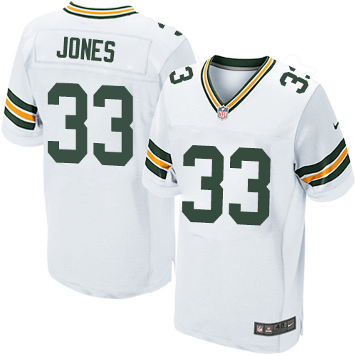 Nike Packers #33 Aaron Jones White Men's Stitched NFL Elite Jersey Nike Packers #33 Aaron Jones White Men's Stitched NFL Elite Jersey