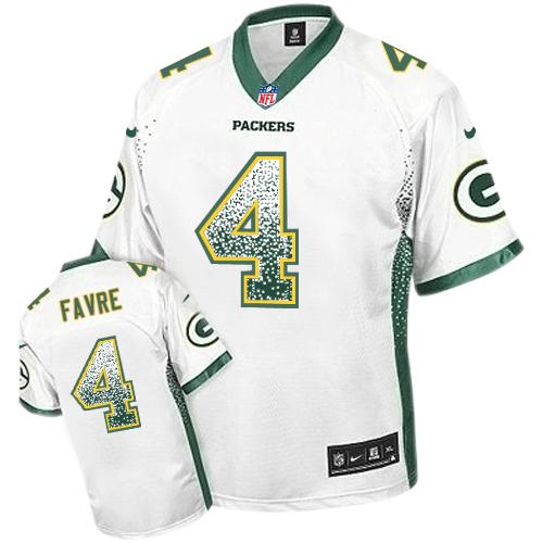 Nike Packers #4 Brett Favre White Men's Stitched NFL Elite Drift Fashion Jersey Nike Packers #4 Brett Favre White Men's Stitched NFL Elite Drift Fashion Jersey