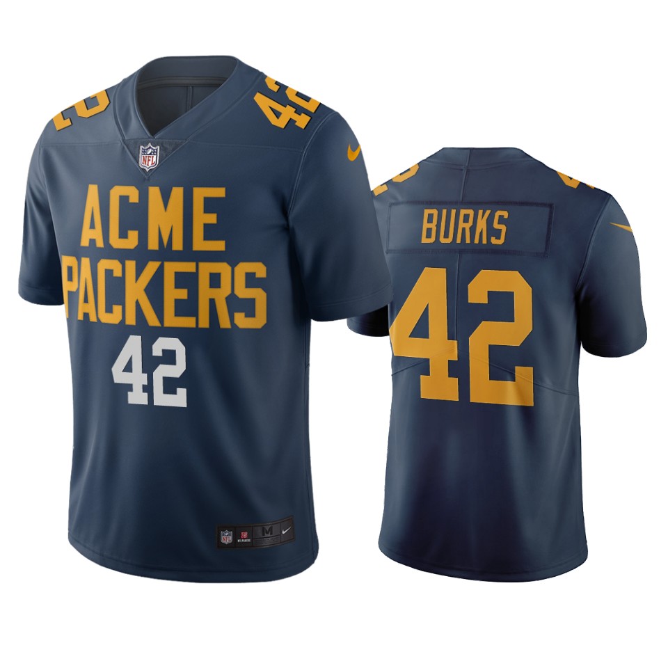 Green Bay Packers #42 Oren Burks Navy Vapor Limited City Edition NFL Jersey Green Bay Packers #42 Oren Burks Navy Vapor Limited City Edition NFL Jersey