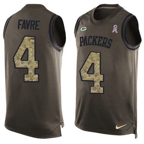 Nike Packers #4 Brett Favre Green Men's Stitched NFL Limited Salute To Service Tank Top Jersey Nike Packers #4 Brett Favre Green Men's Stitched NFL Limited Salute To Service Tank Top Jersey