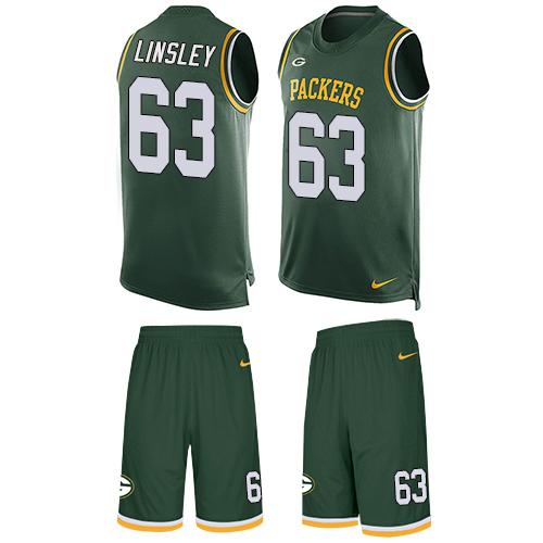 Nike Packers #63 Corey Linsley Green Team Color Men's Stitched NFL Limited Tank Top Suit Jersey Nike Packers #63 Corey Linsley Green Team Color Men's Stitched NFL Limited Tank Top Suit Jersey