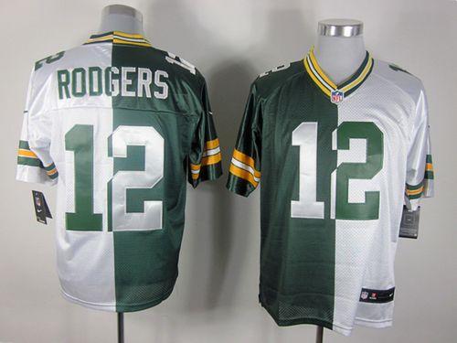 Nike Packers #12 Aaron Rodgers Green/White Men's Stitched NFL Elite Split Jersey Nike Packers #12 Aaron Rodgers Green/White Men's Stitched NFL Elite Split Jersey