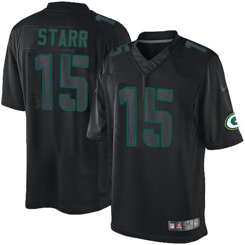 Nike Packers #15 Bart Starr Black Men's Stitched NFL Impact Limited Jersey Nike Packers #15 Bart Starr Black Men's Stitched NFL Impact Limited Jersey